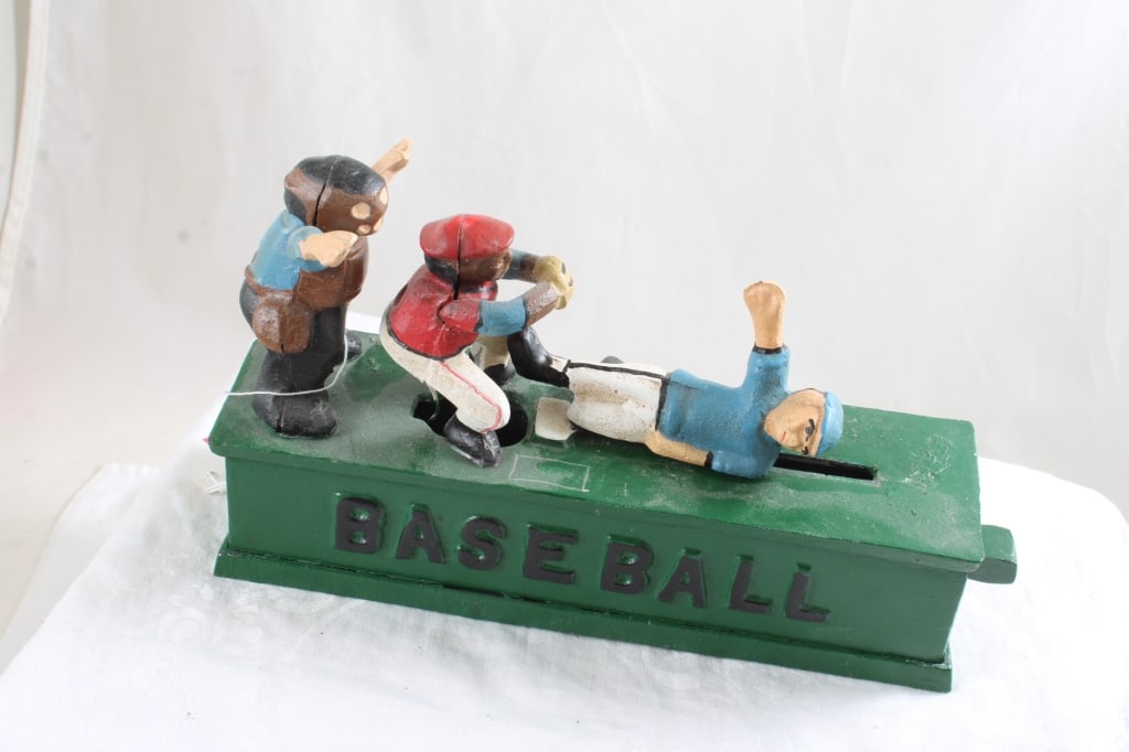 Cast Iron Baseball Mechanical Bank works - 4