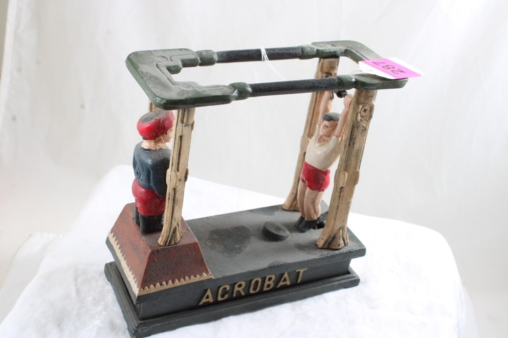 Cast Iron Acrobat Mechanical Bank Works - 3
