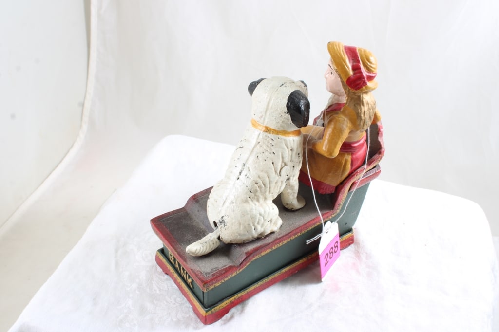 Cast Iron Speaking Dog Mechanical Bank Works - 4