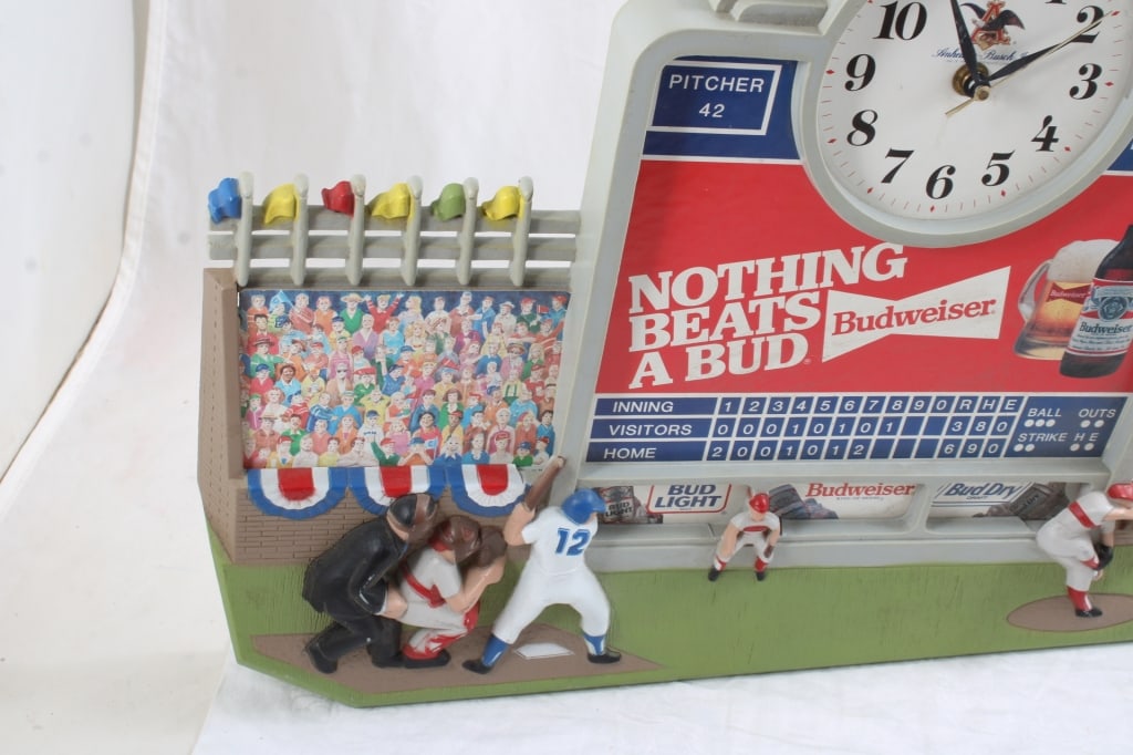 Anheuser Busch Budweiser 3-D Scoreboard Clock - 3