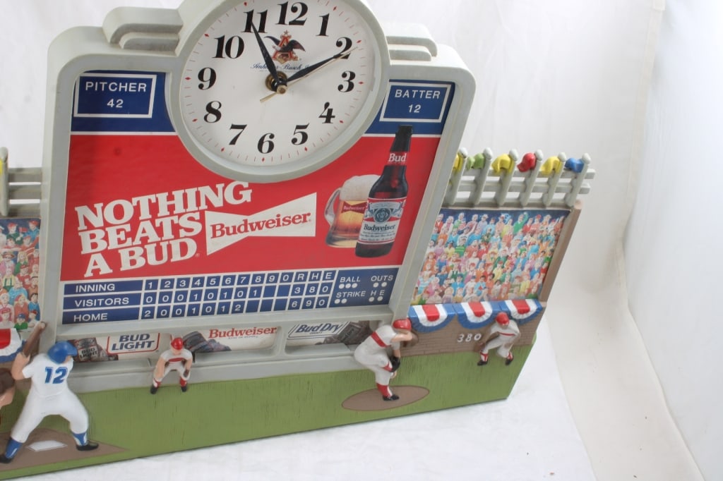 Anheuser Busch Budweiser 3-D Scoreboard Clock - 4