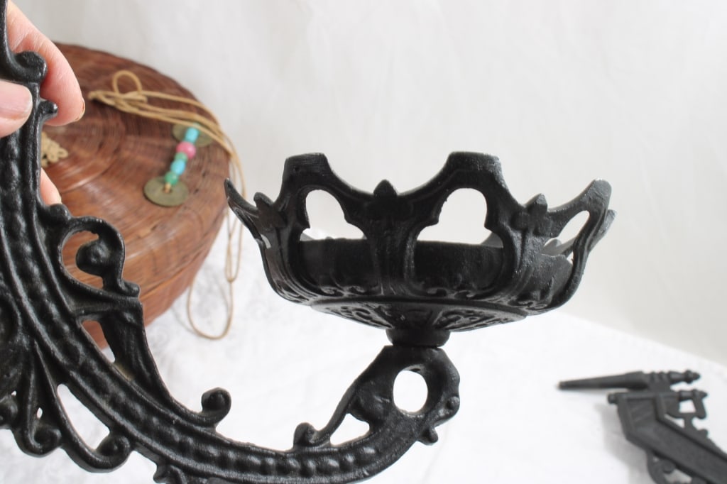 Cast Iron Wall Mounts & Sewing Baskets - 10