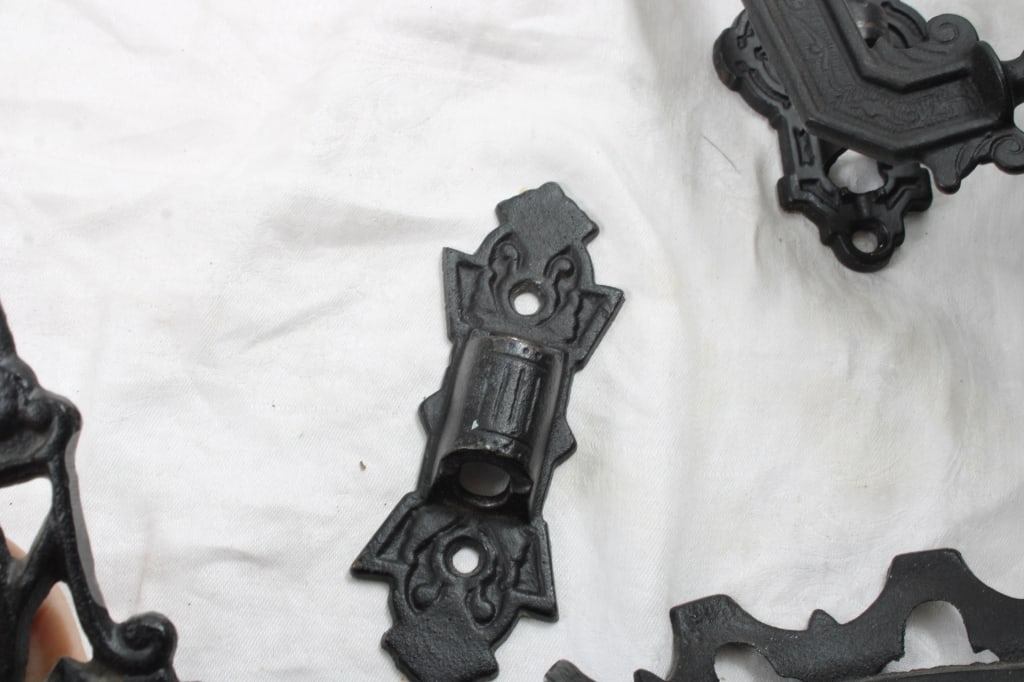 Cast Iron Wall Mounts & Sewing Baskets - 12