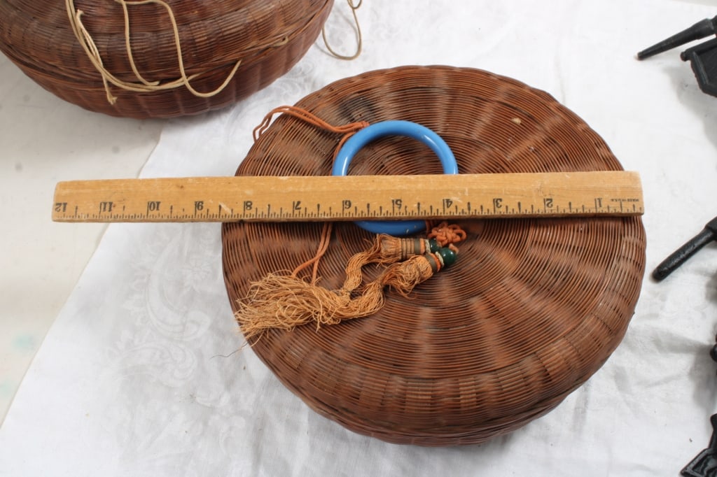 Cast Iron Wall Mounts & Sewing Baskets - 14