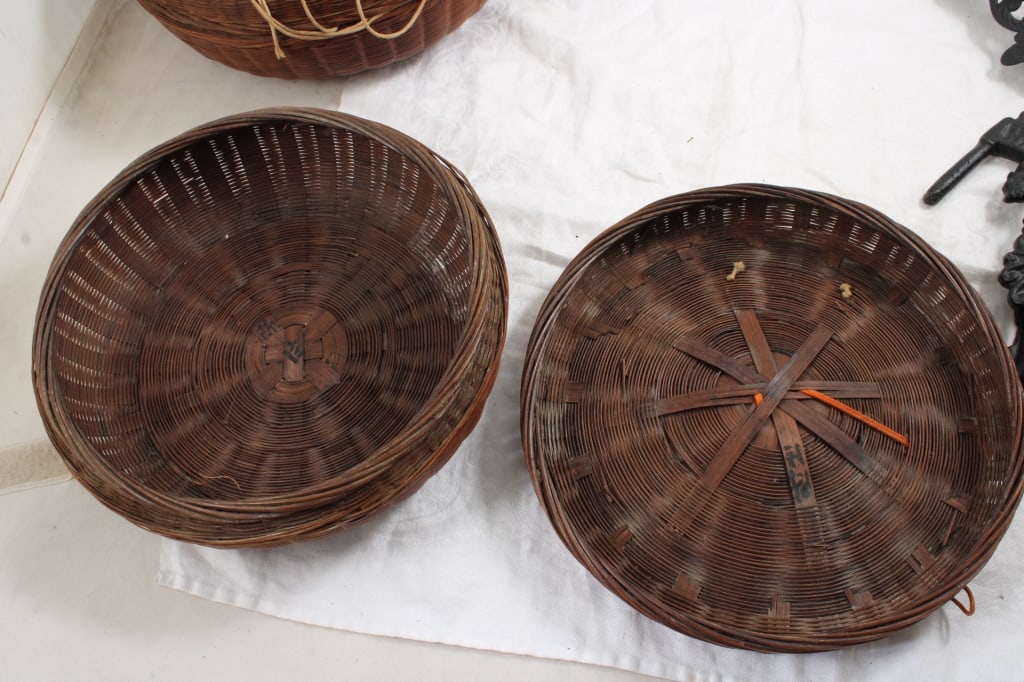 Cast Iron Wall Mounts & Sewing Baskets - 15