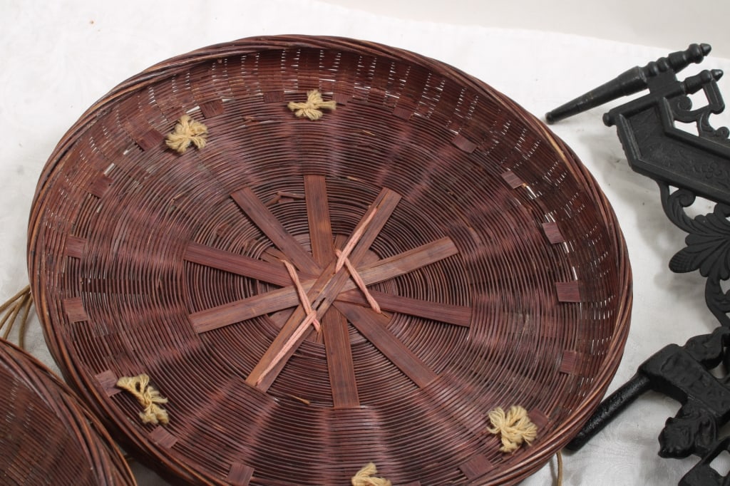Cast Iron Wall Mounts & Sewing Baskets - 20