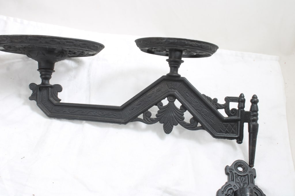Cast Iron Wall Mounts & Sewing Baskets - 4