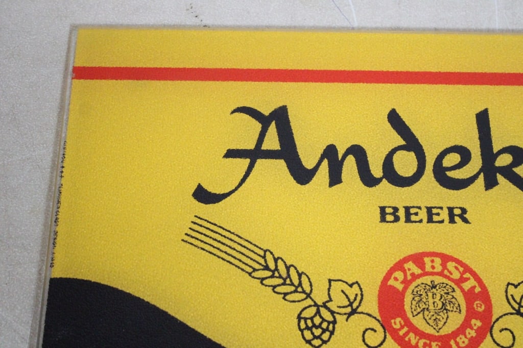 Andeker Pabst Beer Glass Sign - 2