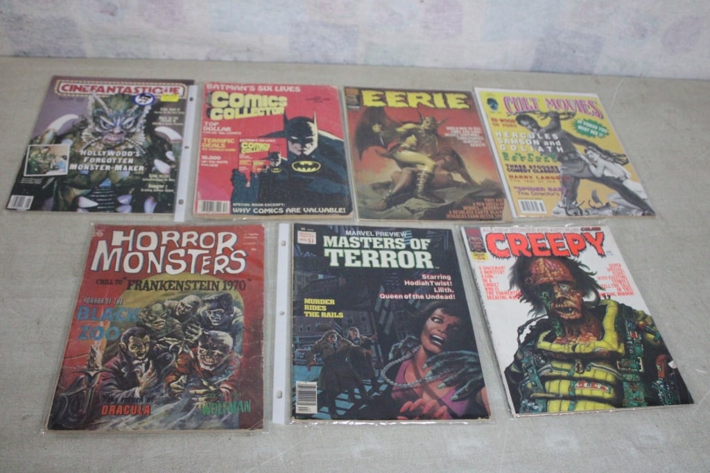 Monsters, Eerie, Cult Movies, Creepy Magazines: Monsters, Eerie, Cult Movies, Creepy Magazines - Lot Size 11" x 9" x 1". 3 Lbs. All information and photos are intended to be as accurate as possible, but errors are possible. No item