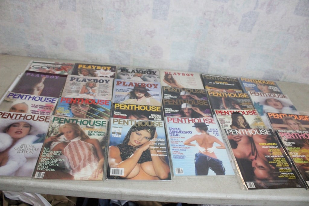 6 Playboy and 16 Penthouse Magazines plus: 6 Playboy and 16 Penthouse Magazines plus - 1 Penthouse Comics. There are 2 duplicates of the Penthouse September 1982 and December 1987 Lot Size 12" x 10" x 8". 23 Lbs. All information and