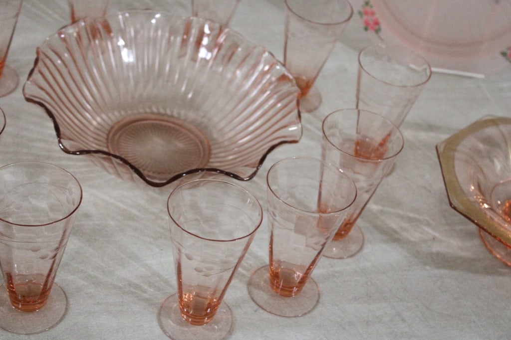 26 Pieces Pink Depression Glass - 7