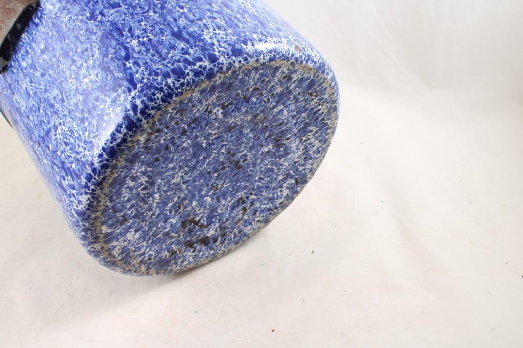 Blue Swirl Graniteware Pail with Pour Spout - 9