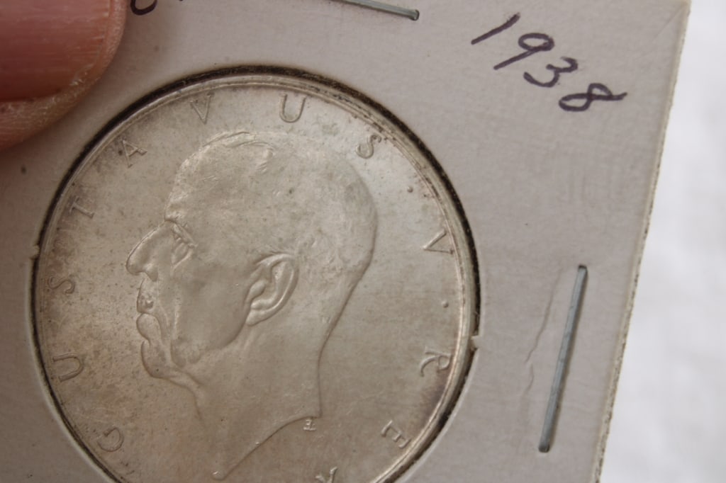 1938 Sweden 2 Kroner Silver Coin - 2