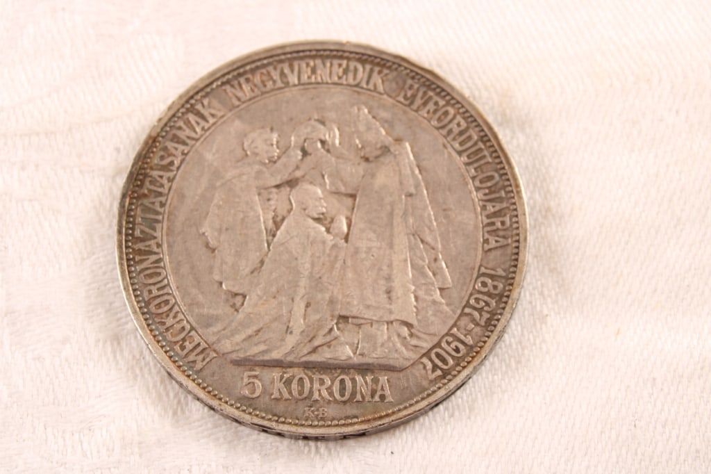 1907 Hungary 5 Korona Silver Coin - 2