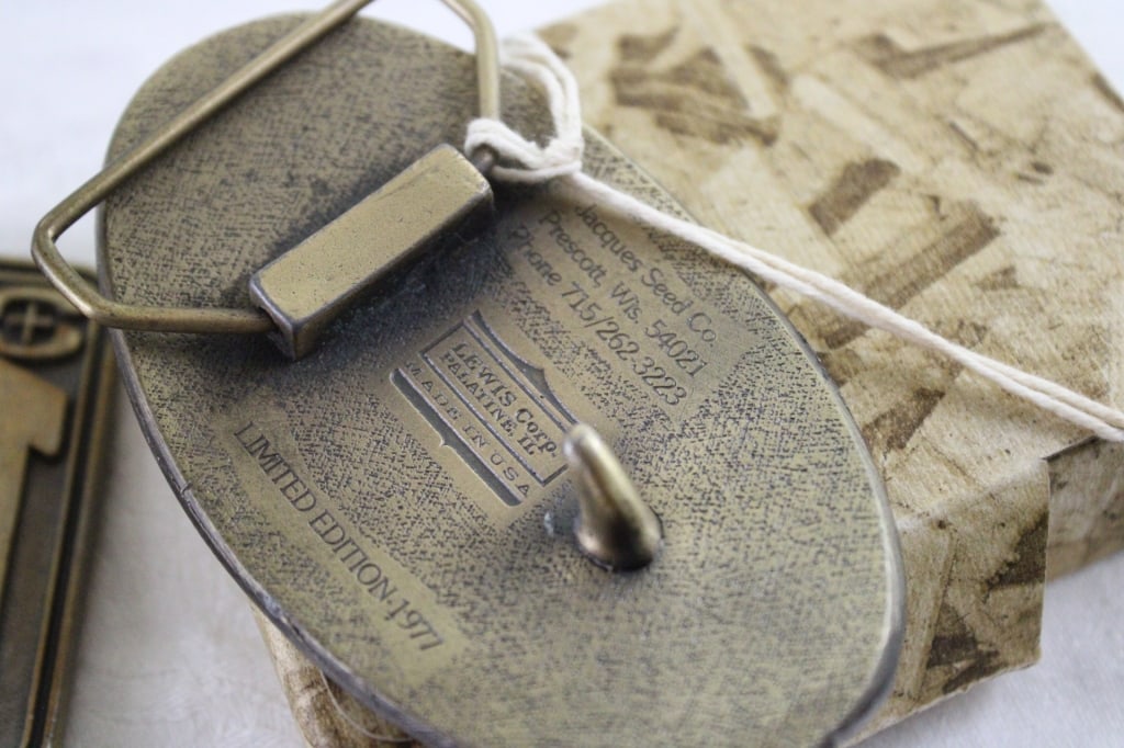 6 Brass & Pewter Vintage Belt Buckles - 13
