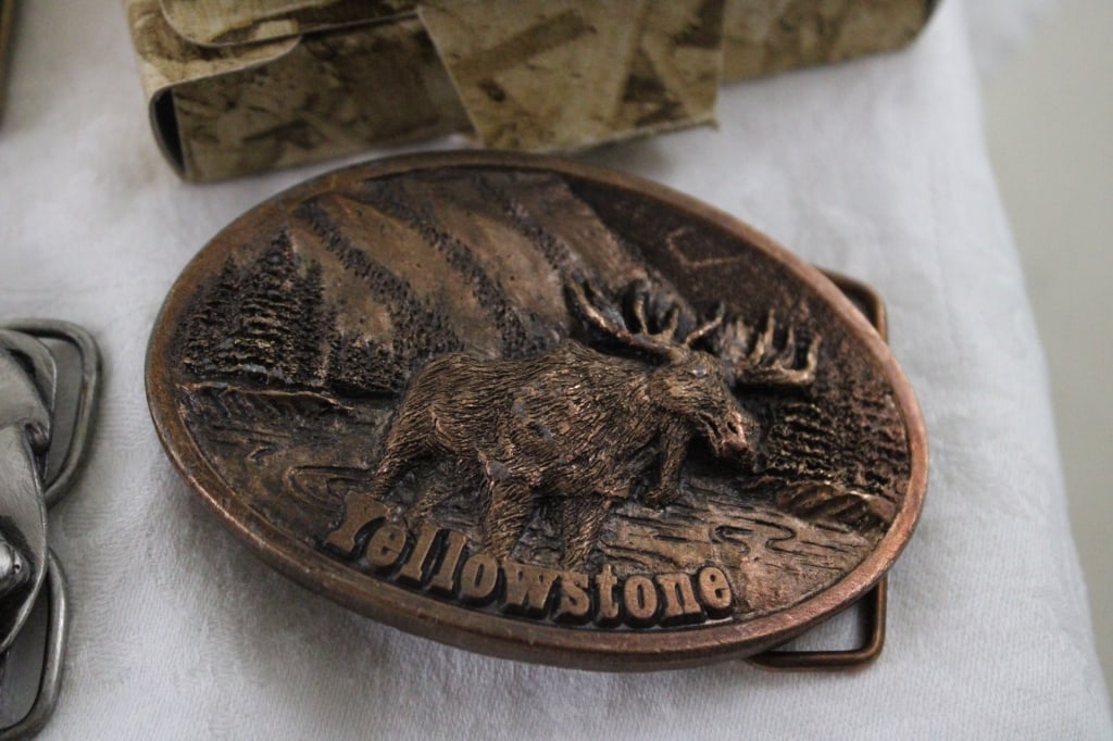 6 Brass & Pewter Vintage Belt Buckles - 5