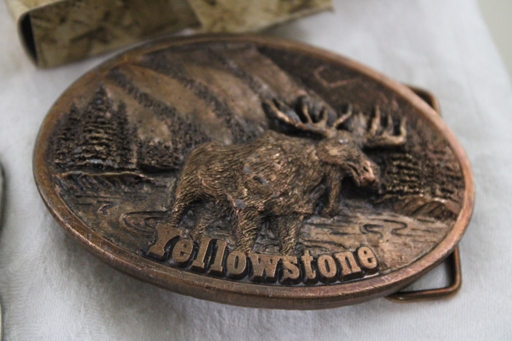 6 Brass & Pewter Vintage Belt Buckles - 8