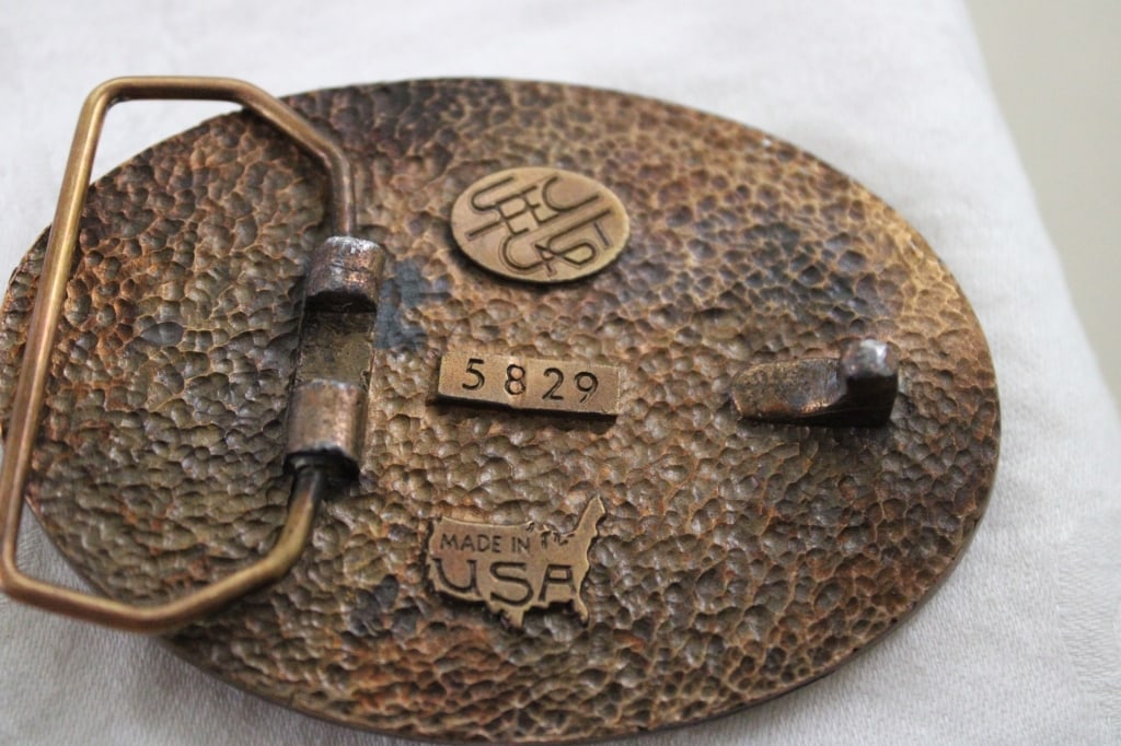 6 Brass & Pewter Vintage Belt Buckles - 9
