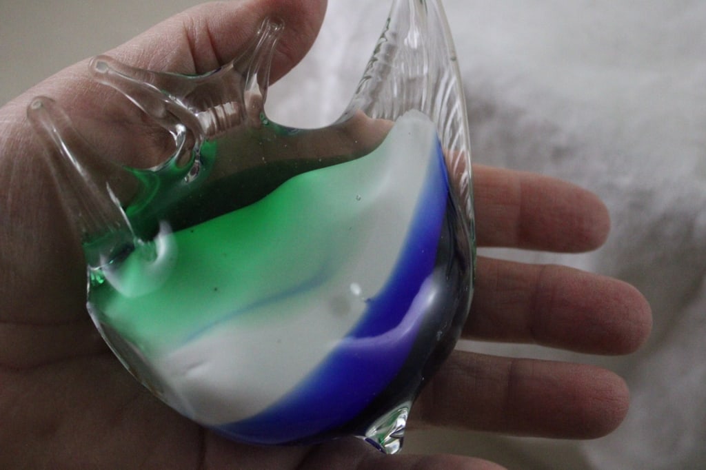 6 Art Glass Angel Fish Hand Blown Paperweights 5" - 4