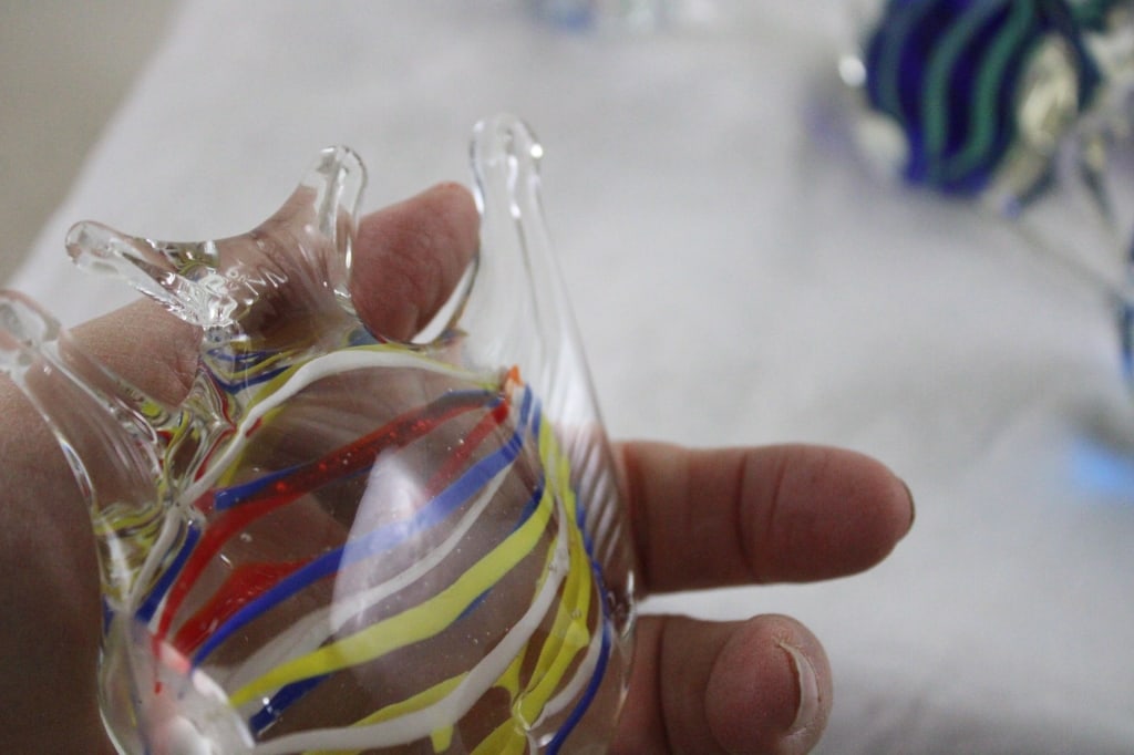 6 Art Glass Angel Fish Hand Blown Paperweights 5" - 7