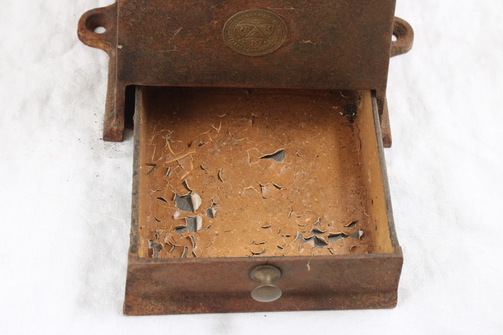 Antique Cast Iron Kenrick & Sons Coffee Grinder - 3