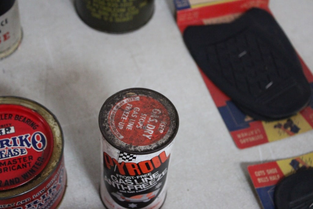 Advertising Motor Oil Cans & Shoe Soles - 12