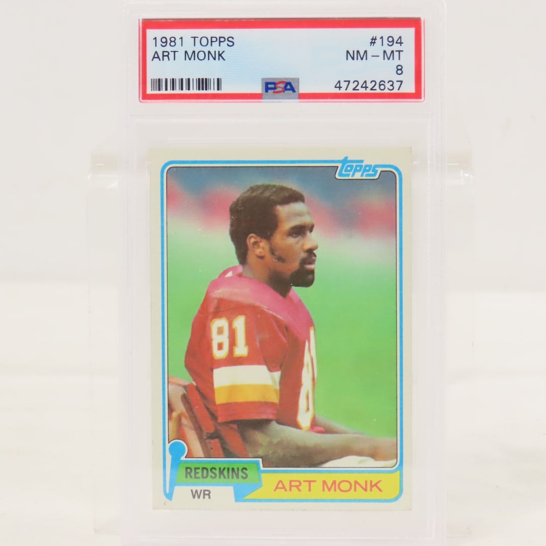 1981 Topps Art Monk #194 PSA 8 NM-MT: 1981 Topps Art Monk #194 PSA 8 NM-MT - Lot Size 5.5x3.5x.5" 1 LB All information and photos are intended to be as accurate as possible, but errors are possible. No item may be returned or refused