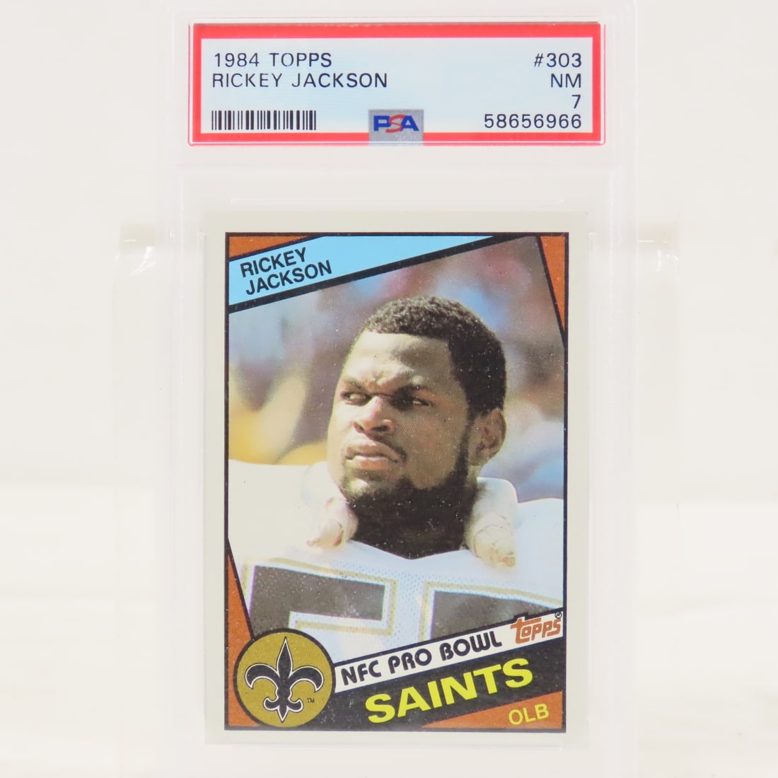 1984 Topps Rickey Jackson #303 PSA 7 NM Rookie: 1984 Topps Rickey Jackson #303 PSA 7 NM Rookie - Lot Size 5.5x3.5x.5" 1 LB All information and photos are intended to be as accurate as possible, but errors are possible. No item may be returned or