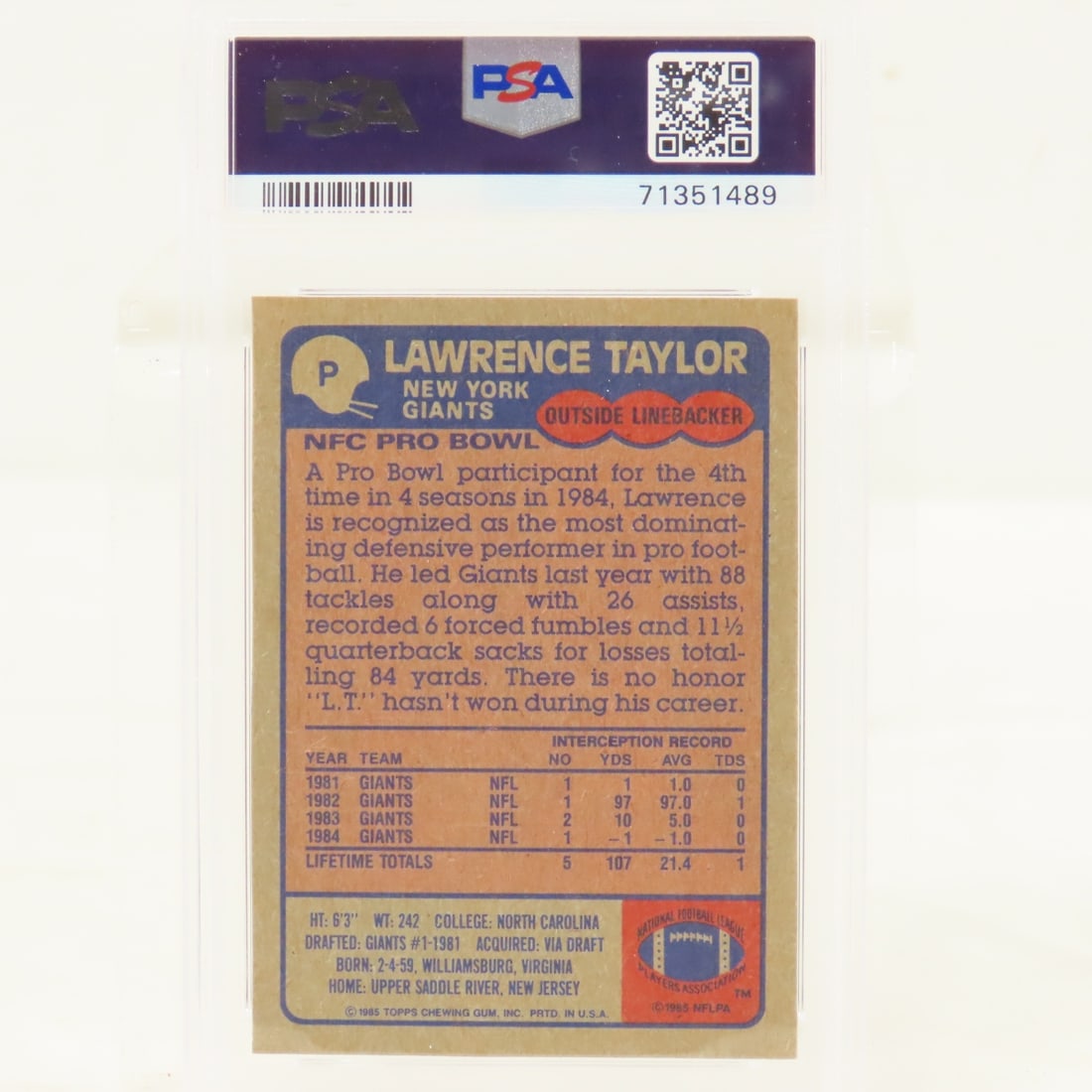 3 1985 Topps Box Bottoms Football Cards PSA 5 EX - 8