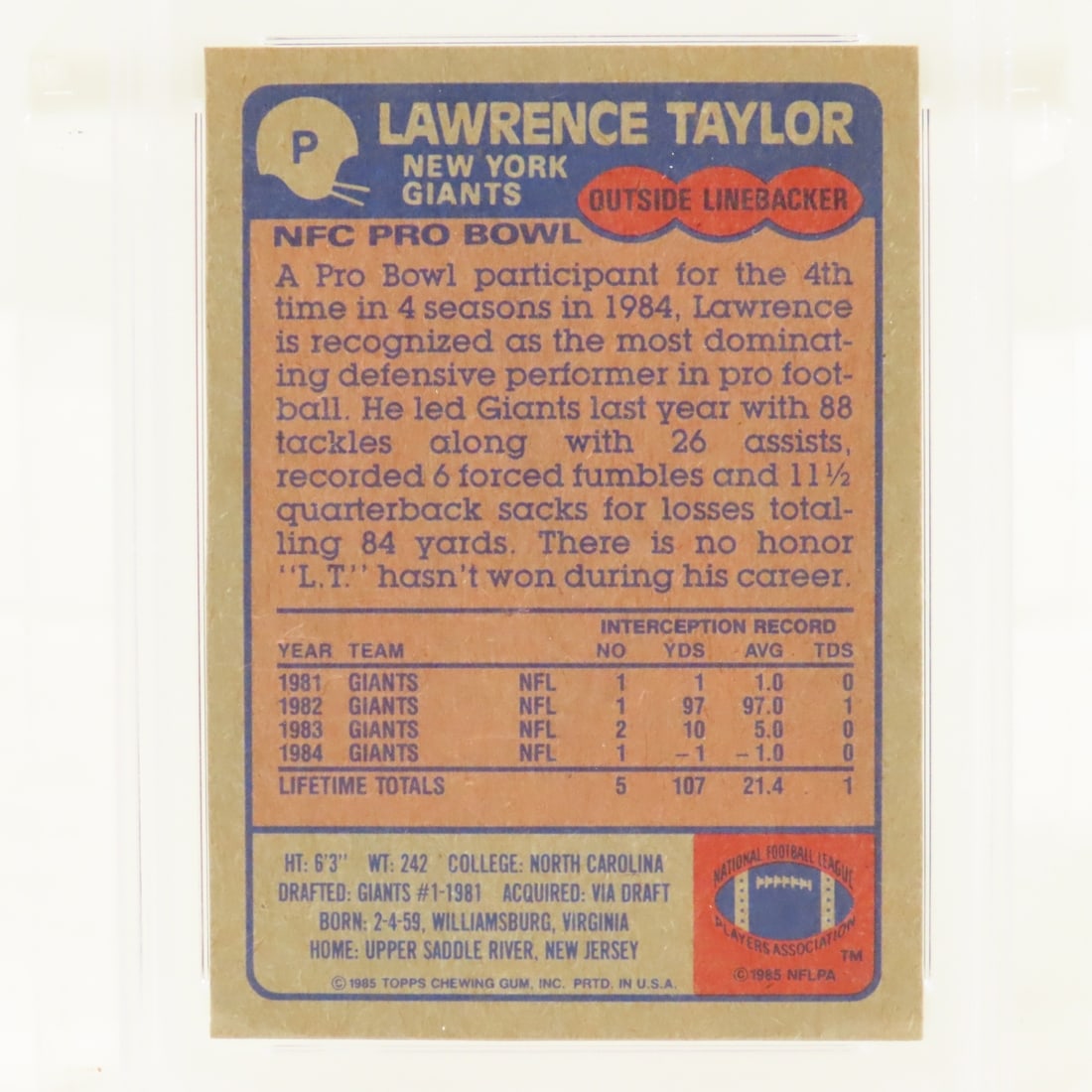3 1985 Topps Box Bottoms Football Cards PSA 5 EX - 9