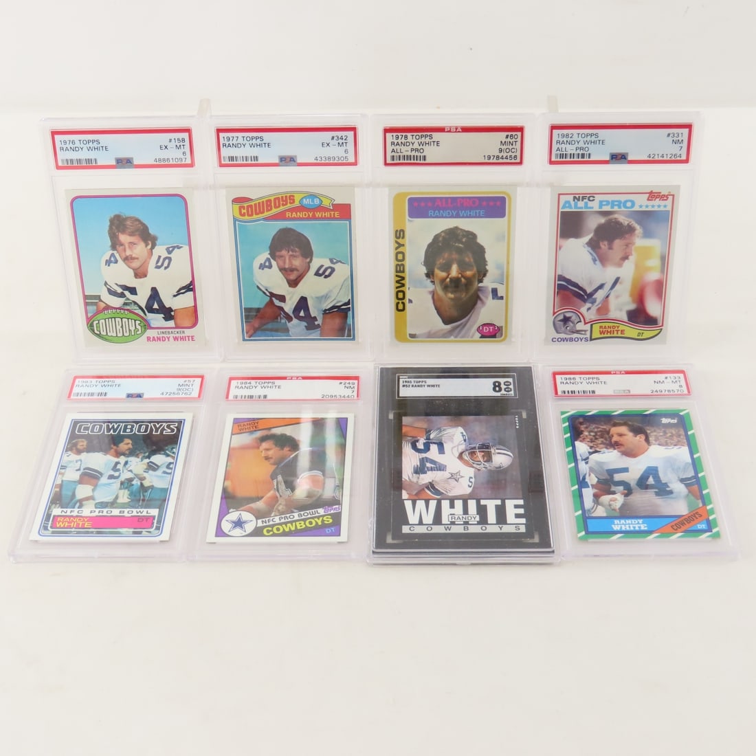 8 Graded Randy White Football Cards with Rookie (1 of 17)