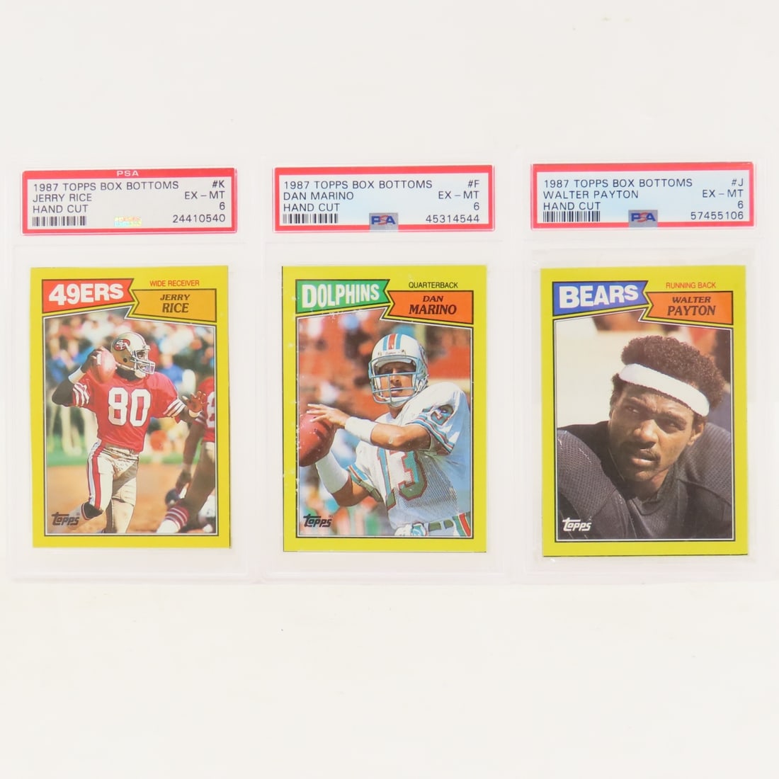 3 1987 Topps Box Bottoms Football Cards PSA 6 (1 of 13)