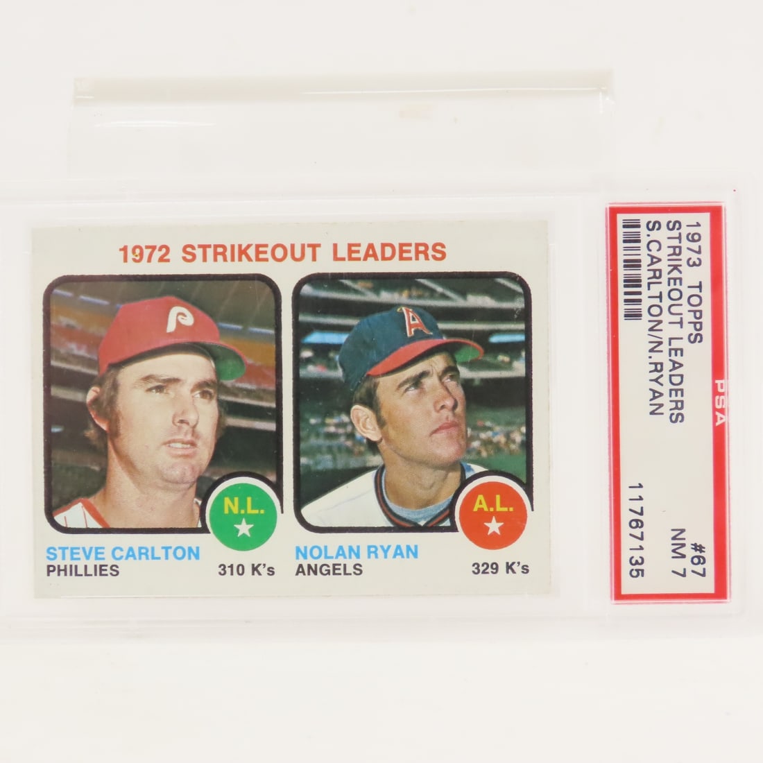 1973 Topps Strikeout Leaders Carlton/ Ryan PSA 7 (1 of 5)