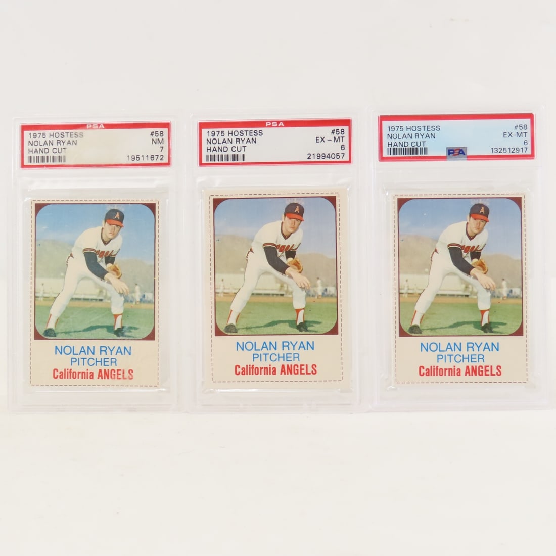 3 1975 Hostess Nolan Ryan #58 Hand Cut PSA 6 & 7 (1 of 13)
