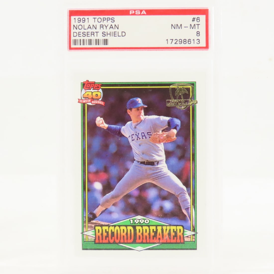 1991 Topps Desert Shield Nolan Ryan #8 PSA 8 NM-MT (1 of 4)
