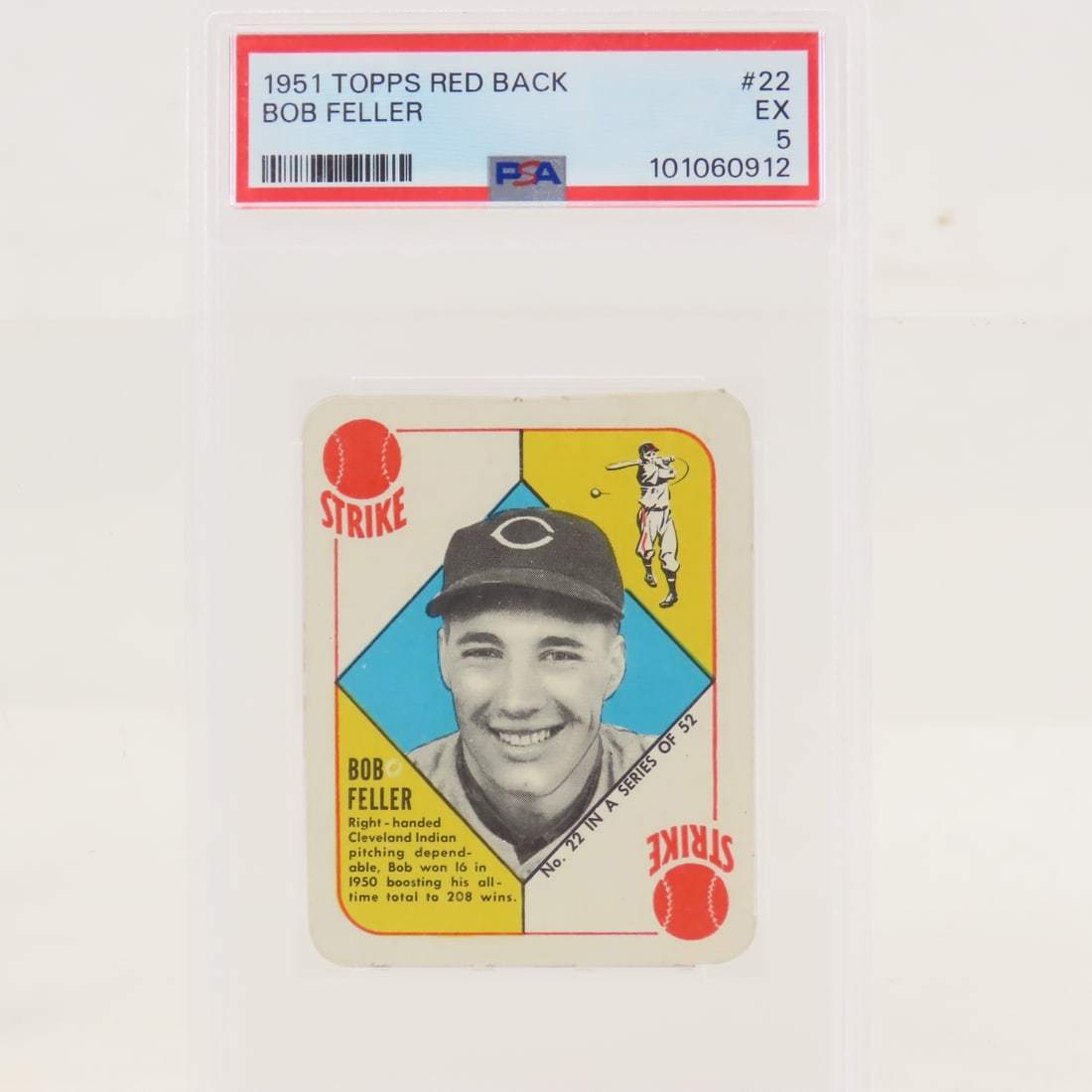 1951 Topps Red Back Bob Feller #22 PSA 5 EX (1 of 4)