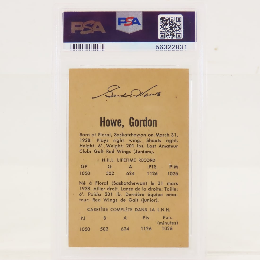 1962 Parkhurst Gordie Howe #31 PSA 4 VG-EX - 3