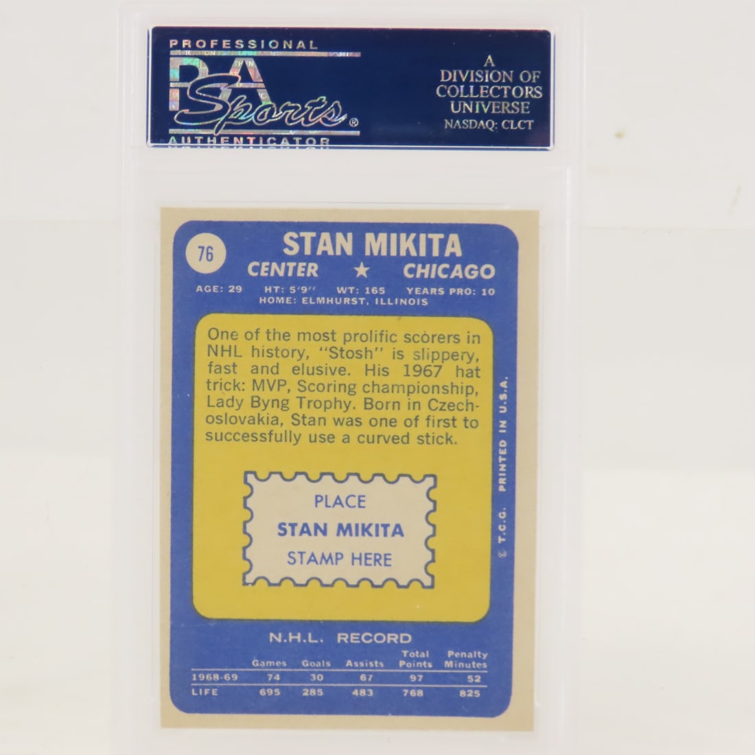 1969 Topps Stan Mikita #76 PSA 5 EX - 3