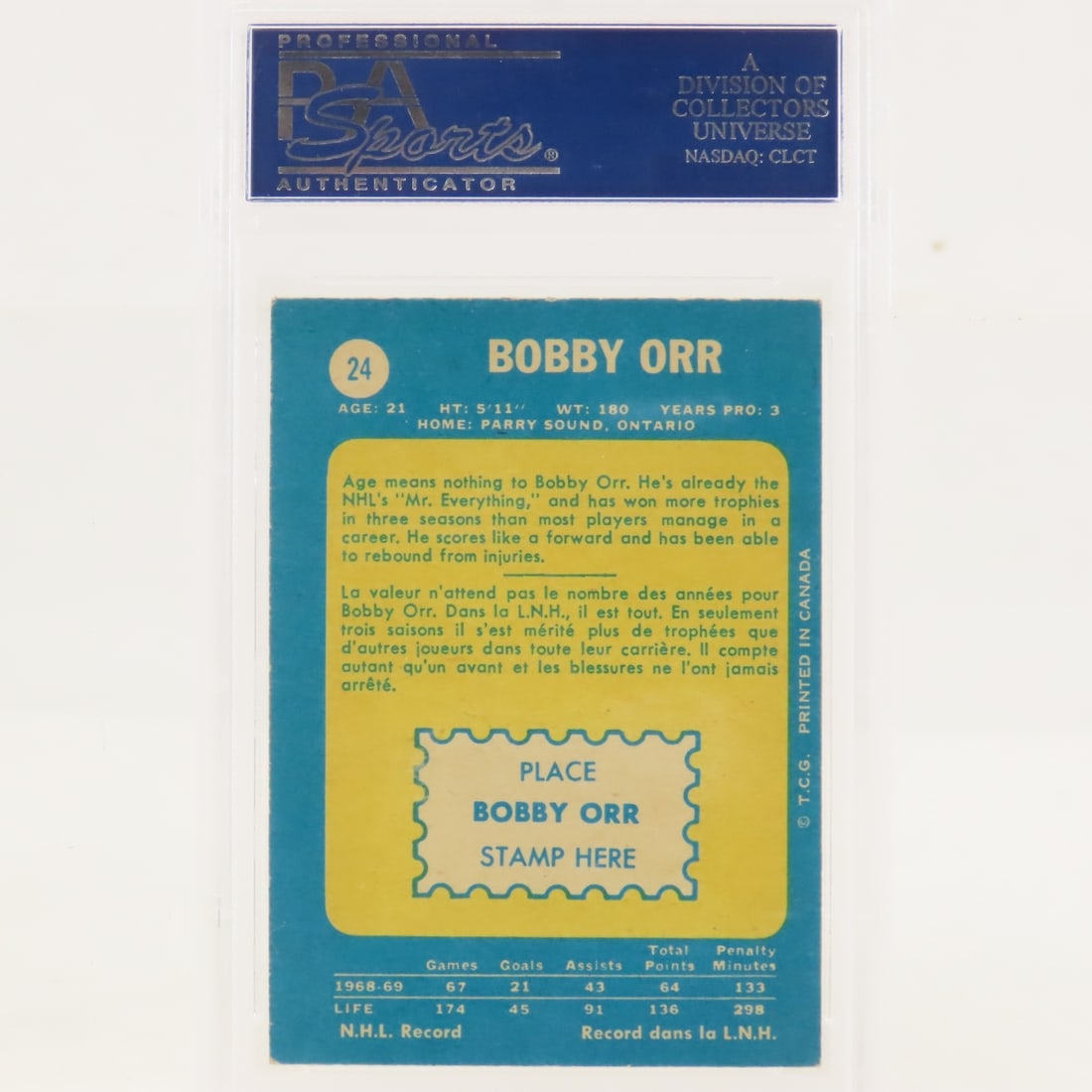 1969 O-PEE-CEE Bobby Orr #24 PSA 4 VG-EX - 3