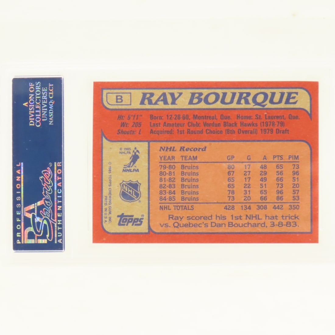 5 PSA Graded Ray Bourque Hockey Cards 1981-1985 - 11