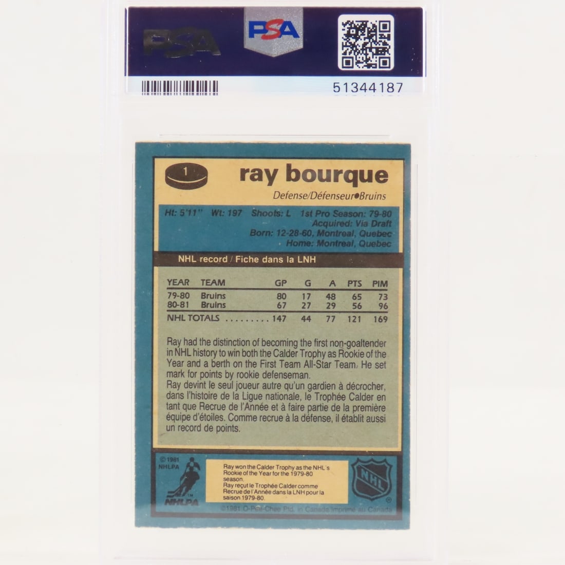 5 PSA Graded Ray Bourque Hockey Cards 1981-1985 - 3