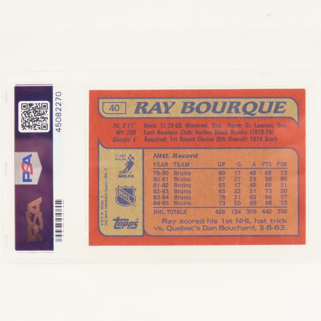 5 PSA Graded Ray Bourque Hockey Cards 1981-1985 - 9