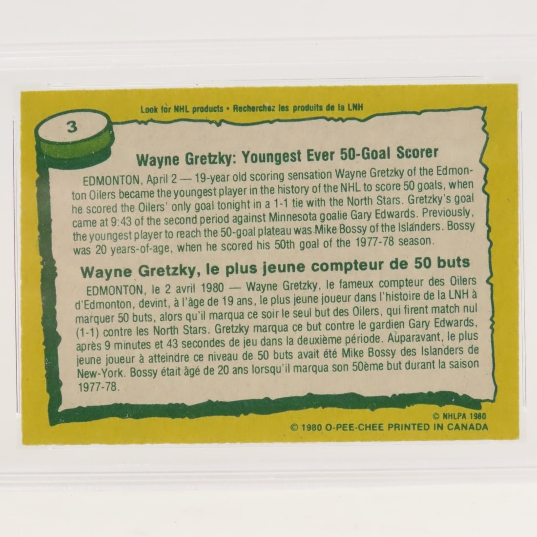 1980 O-PEE-CHEE Wayne Gretzky #3 PSA 7 NM - 4