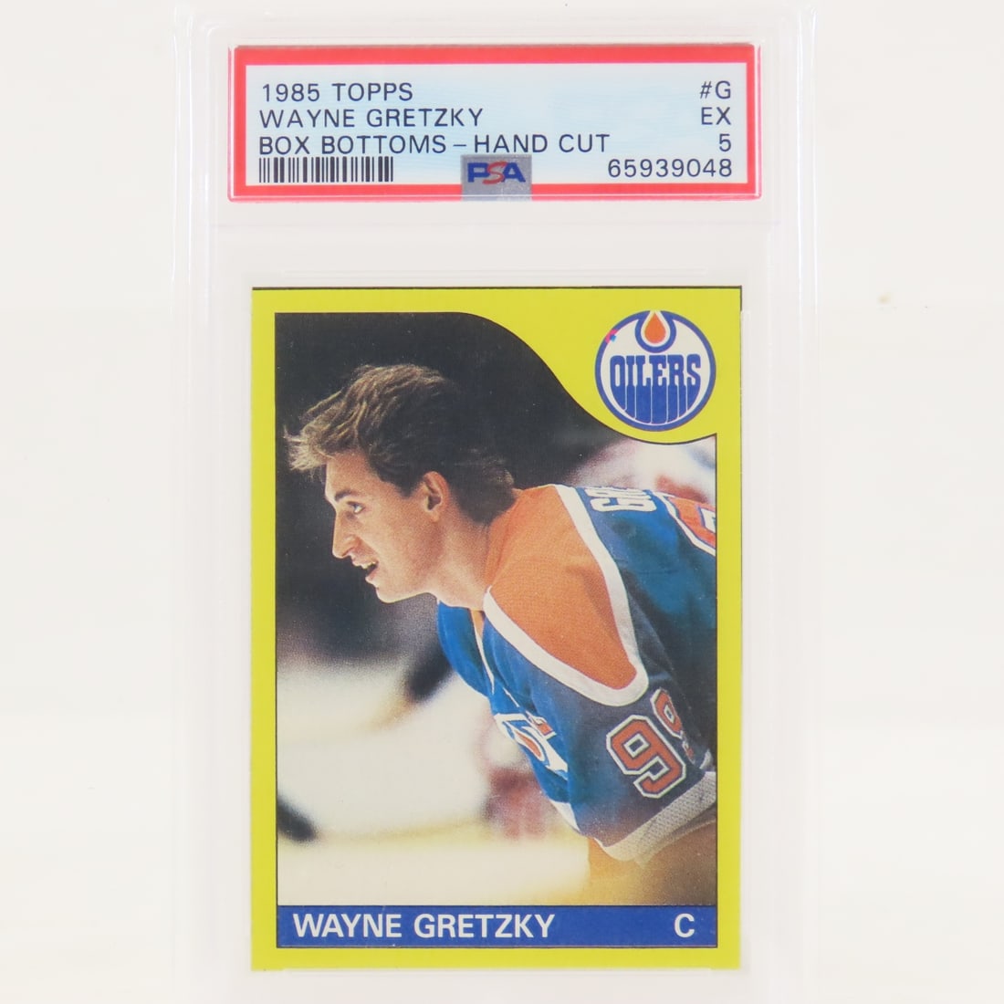 1985 Topps Wayne Gretzky Box Bottoms #G PSA 5 EX (1 of 4)