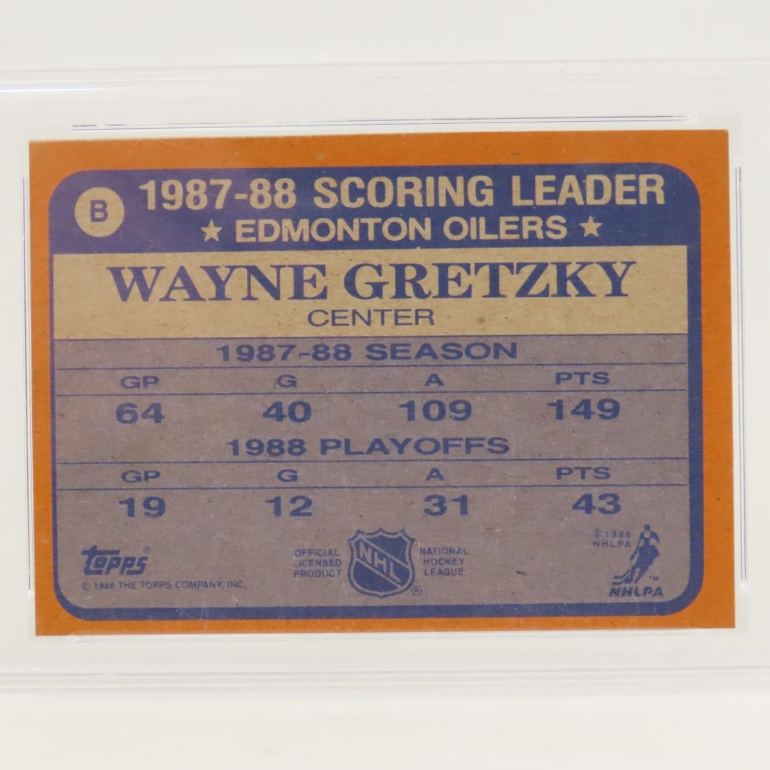 1988 Topps Box Bottoms Wayne Gretzky #B PSA 6 EXMT - 4