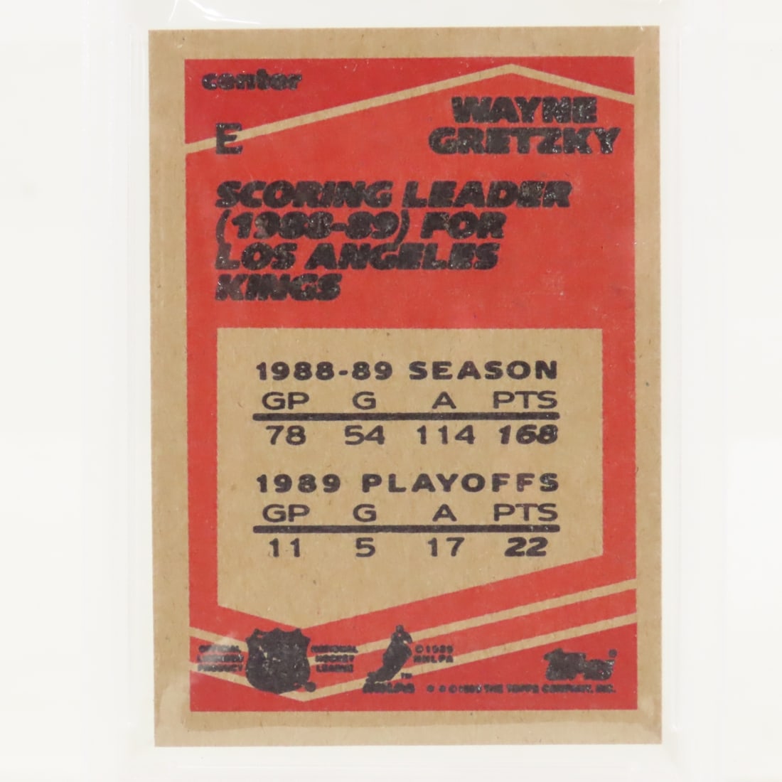1989 Topps Box Bottoms Wayne Gretzky #E PSA 8 NMMT - 4