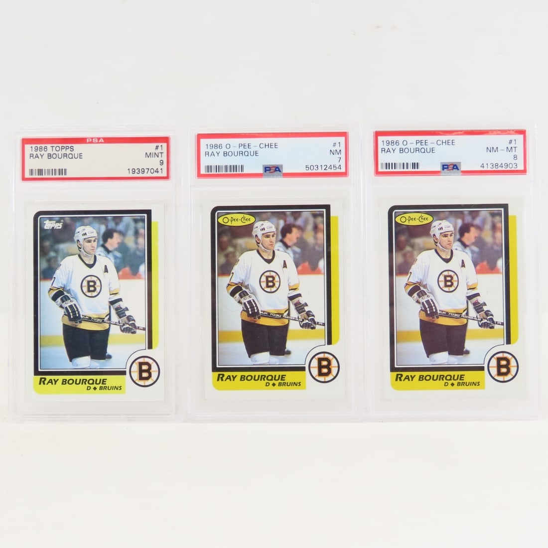 3 1986 Ray Bourque PSA graded Hockey Cards (1 of 13)