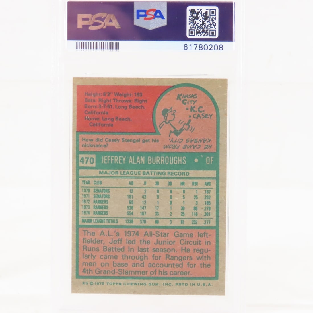 3 1975 Topps TX Rangers PSA graded Baseball Cards - 8