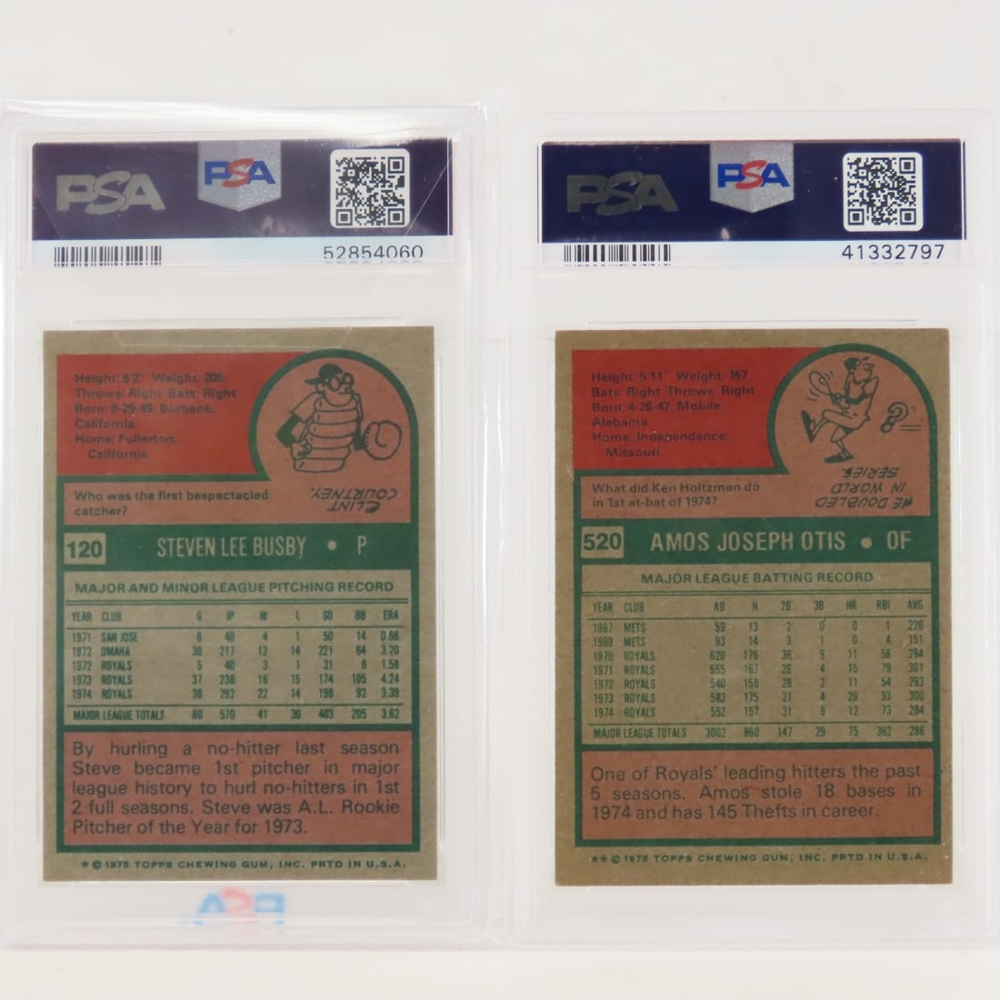 11 1975 Topps PSA graded Baseball Cards - 11