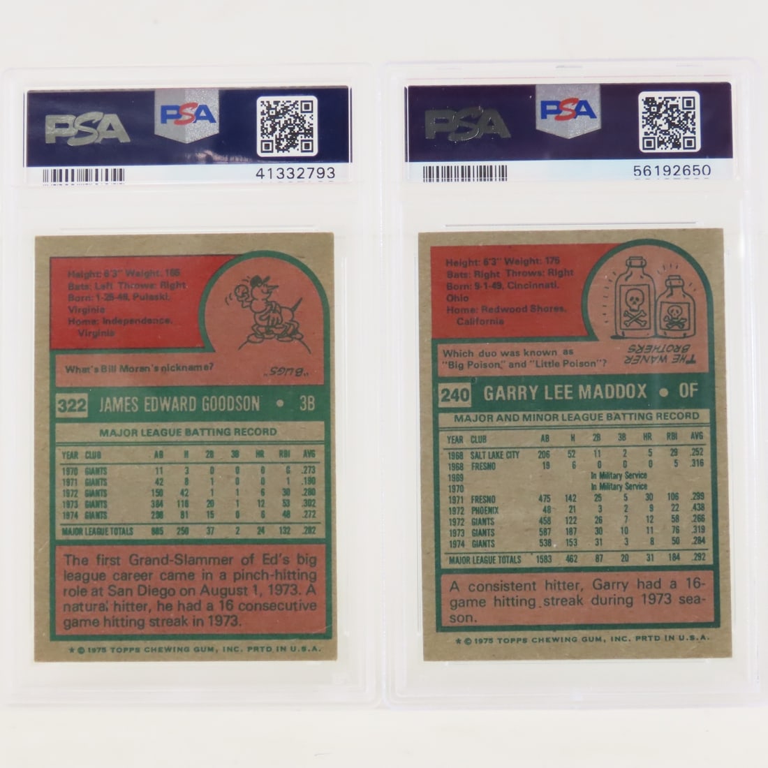 11 1975 Topps PSA graded Baseball Cards - 7